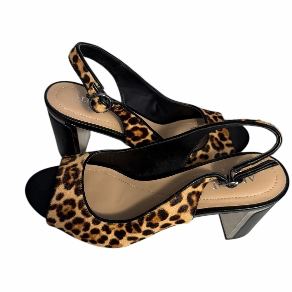 Alfani Flors Calf Hair Animal Print Slingback Heels Sz 9.5 - Picture 2 of 13